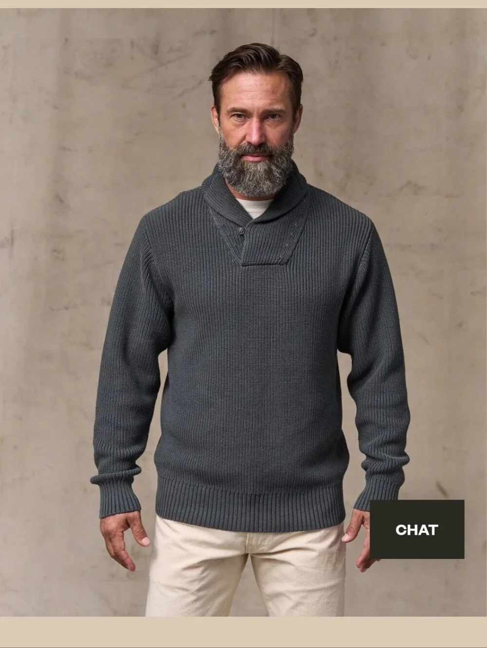 Filson Dark Brown Ribbed Button-Neck Turtleneck Sweater